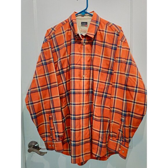 Haggar Other - Haggar Forever New Mens L/G Orange Plaid Button-Up Shirt  Fade-Resistant Wrinkle